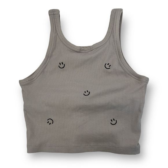 Pink Smiley Face Cropped Tank Top Size Small - Picture 3 of 5